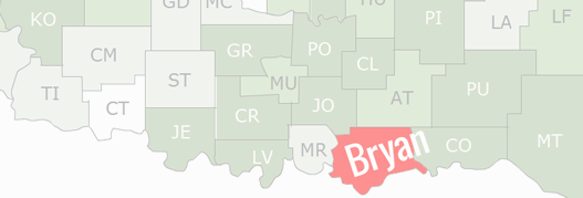 Bryan County Map