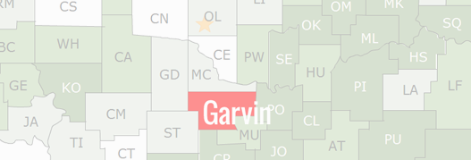 Garvin County Map