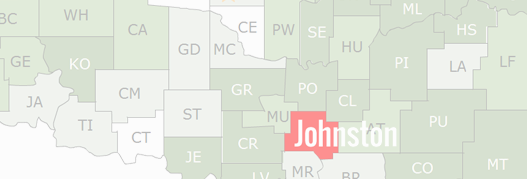 Johnston County Map